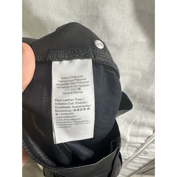 J.‎ Crew Faux Leather Straight Leg Pants Size 29 Sleek Black Pleather High Rise - Picture 9 of 9